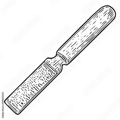 Hand Drawn Wood Chisel Icon for DIY Woodworking and Craft Projects Art