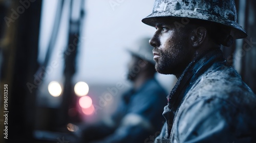 Wallpaper Mural Worker operating hinery at a drilling site Torontodigital.ca