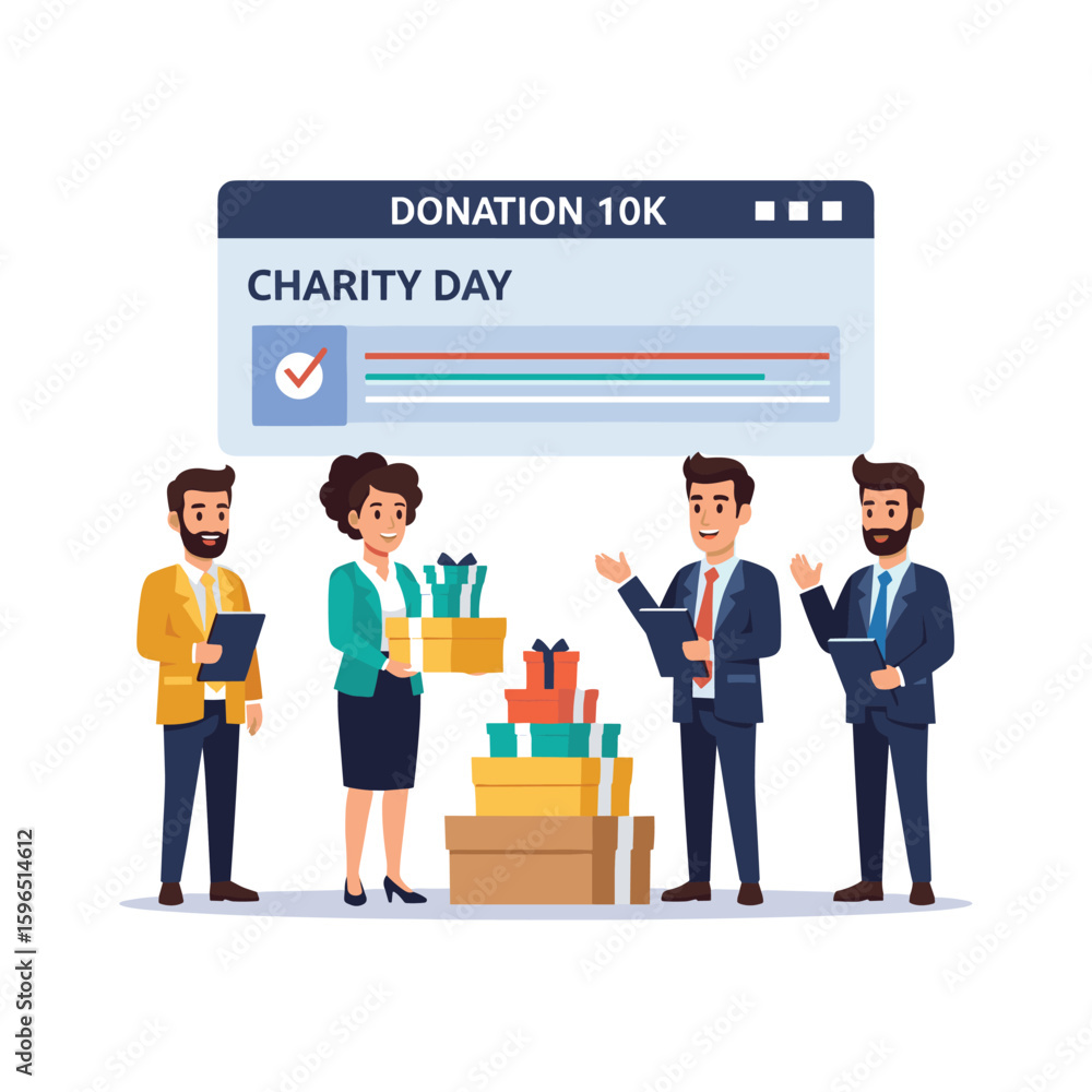 Fototapeta premium Cartoon Charity Day Team