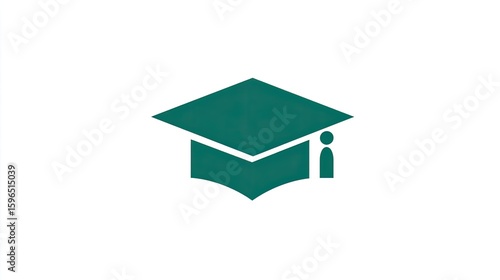 Wallpaper Mural Teal Graduation Cap Icon on White Background Torontodigital.ca