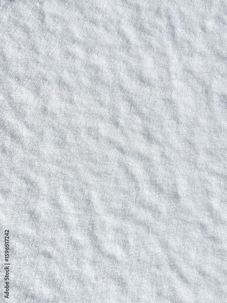 Obraz premium Flat, undisturbed layer of fresh snow with a soft, rippled texture glistening in daylight. Ideal as a clean winter background or seasonal nature detail.
