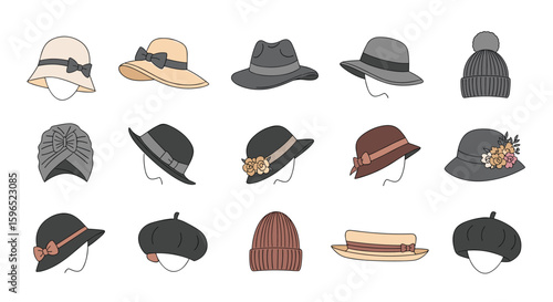 Collection of vintage style headwear for women fashionable accessories