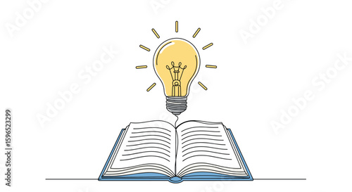 Gaining insightful knowledge from an open book illuminating with brilliant ideas