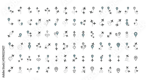 Collection of directional arrows and navigation symbols for user interface design