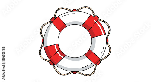 Lifebuoy ring nautical safety device for water rescue and emergency situations
