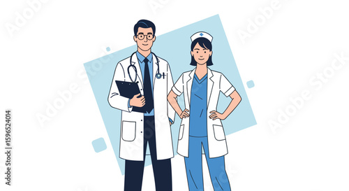 Professional medical practitioners collaborating to deliver high quality patient care and health services