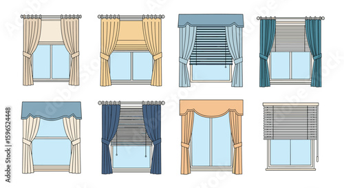 Diverse window treatments and decorative drapery styles for elegant home interiors