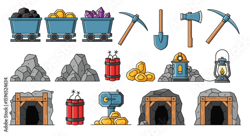 Mining tools equipment resources exploration geology ore extraction adventure exploration