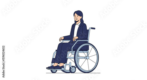 Person in a wheelchair poses confidently for a professional portrait
