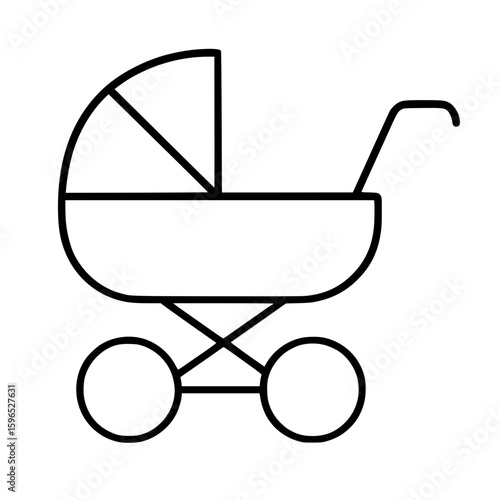 Baby Stroller Line Icon 
