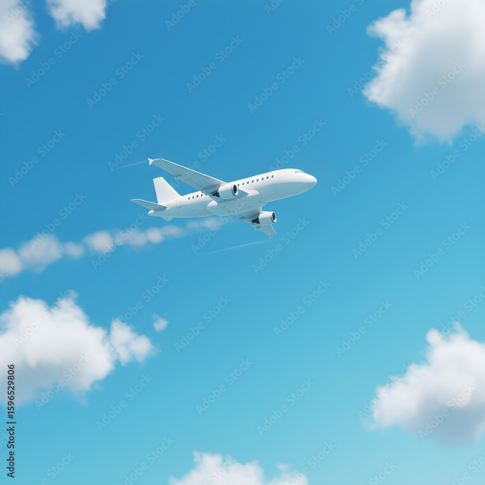 Obraz premium Airplane in Blue Sky