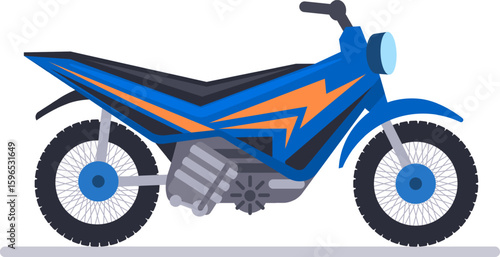 Modern electric off road motorcycle promoting eco friendly transportation solutions for adventure and recreation, featuring a sleek design and powerful electric motor