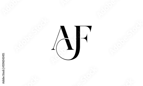 AF initial letters, monogram logo
