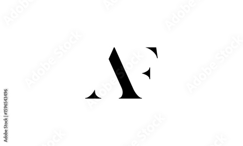 AF initial letters, monogram logo