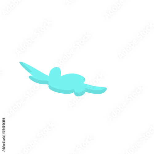Aqua Cloud Stratus Cartoon Graphic Illustration in blue color