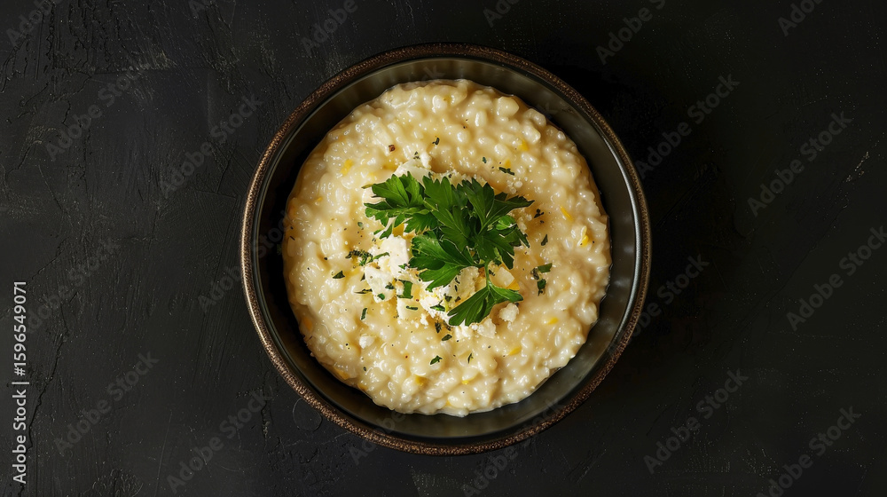 Isolated Kachamak on black background, featuring creamy cornmeal porridge with cheese or sour milk Isolated Kachamak on black background, featuring creamy cornmeal porridge with cheese or sour milk