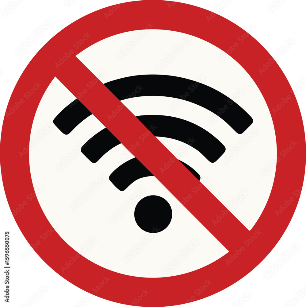 No WiFi Zone Sign | Prohibited Wireless Network Access Symbol | Vector PNG Icon for Restricted Internet, Signal Block, Digital Privacy & Security Notice No WiFi Zone Sign | Prohibited Wireless Network Access Symbol | Vector PNG Icon for Restricted Internet, Signal Block, Digital Privacy & Security Notice