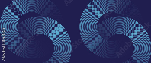 Abstract blue background with blue glowing diagonal geometric lines. Modern shiny blue rounded rectangle lines pattern. Minimalist graphic design. Futuristic technology concept