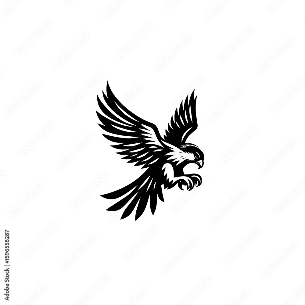 Obraz premium Majestic Eagle in Flight Talon Ready.