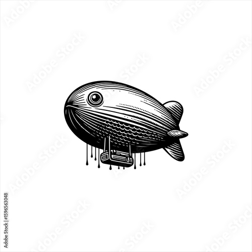 Whimsical FishShaped Airship with Gondola.