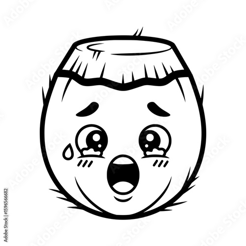 Sad Coconut Face: Cute and Touching Expression