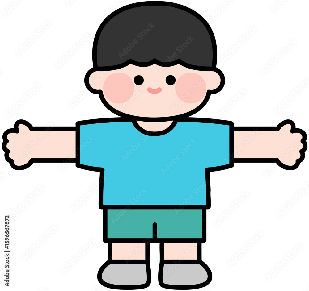Obraz premium 유치원 어린이집 팔 벌린 어린이 포즈 일러스트 허그 포옹 hug children kid kids kindergarten daycare center