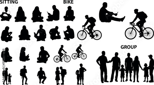 Architectural Drawings people vector illustration, top view, human person Minimal style hand drawn.