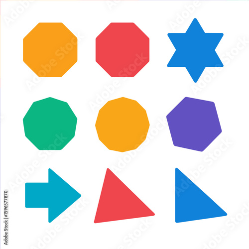 Vibrant Polygon Icons. Flat vector icons of complex polygons: decagon, dodecagon, star polygon, heptagon, nonagon, irregular Free Download Vibrant Polygon Icons. Flat vector icons of complex polygons: decagon, dodecagon, star polygon, heptagon, nonagon, irregular - GFXLoad