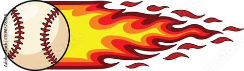 Baseball ball in flame