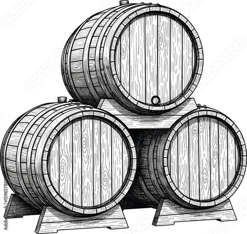 Engraving vintage wine vault