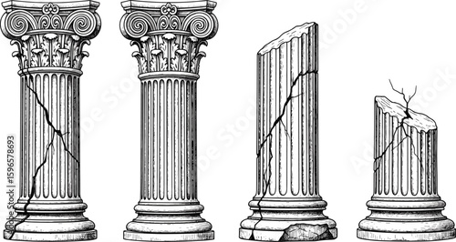 Engraving ancient columns