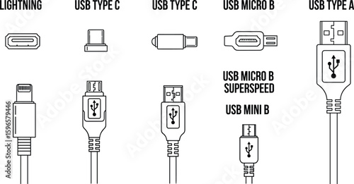 Usb cables icons