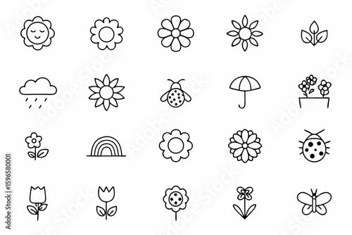 A cheerful and vibrant bundle of hand-drawn wildflowers in full bloom. Perfect for spring themes, greeting cards, kids’ prints, and garden decor