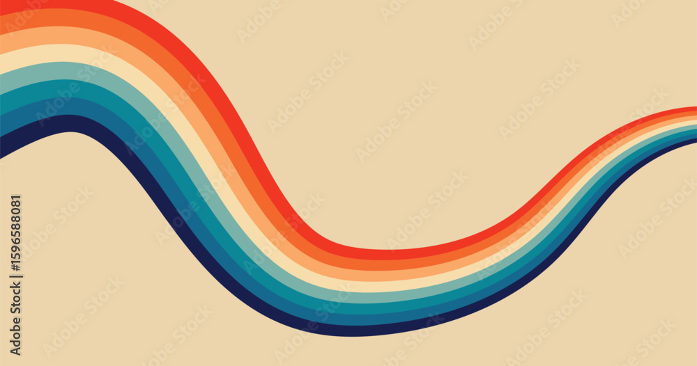 Fototapeta premium retro abstract colorful wave background