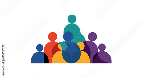 Colorful Abstract Illustration of a Diverse Group of People