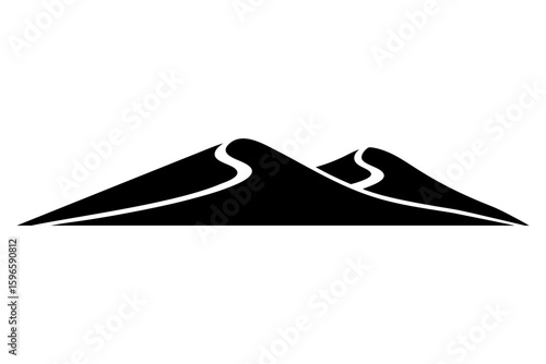Silhouette of desert dunes forming a graphic logo vector illustration