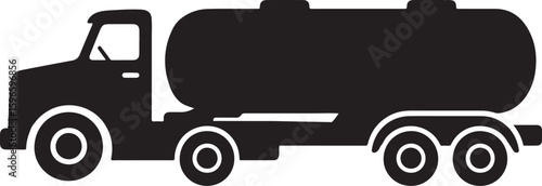 Tanker truck silhouette, tanker truck icon silhouette vector illustration