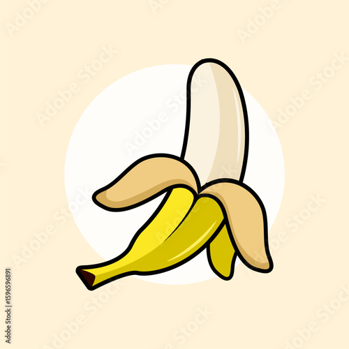 simple peeled banana illustration