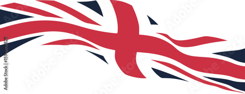 Waving Stylized United Kingdom Flag Vector Illustration. Abstract British Flag Design for National Events, Celebrations, Travel, and Patriotic Themes
