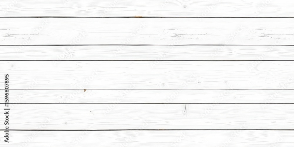 Naklejka premium Clean, seamless whitewashed wood planks create a horizontal texture, white background, seamless