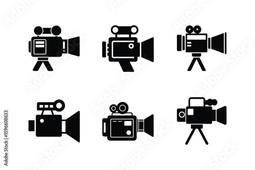 video camera silhouette vector illustration