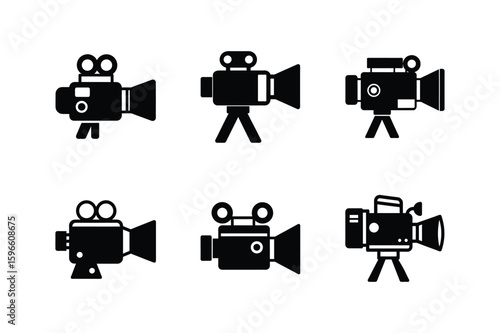 video camera icon silhouette vector illustration