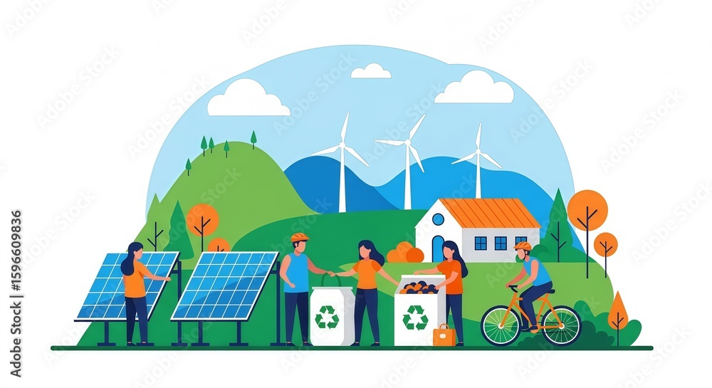 Fototapeta premium Environmental Conservation and Ecological Responsibility Illustration
