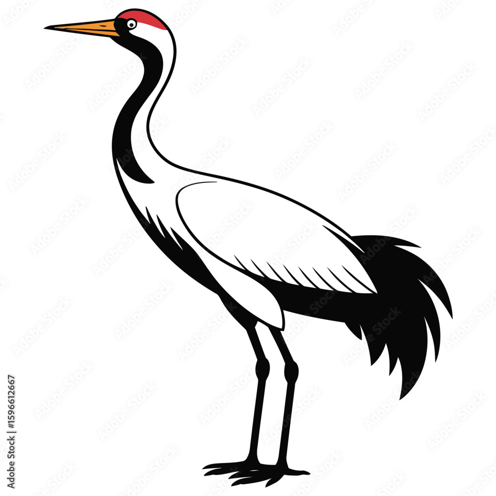 Fototapeta premium heron silhouette isolated on white