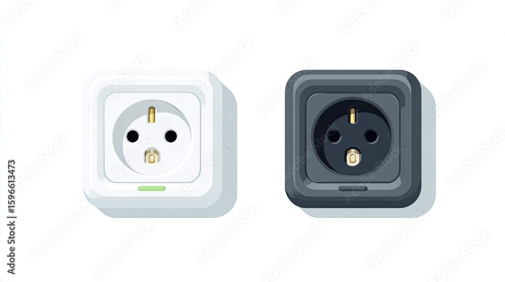 White and Black Pixel Art Electrical Outlets White and Black Pixel Art Electrical Outlets
