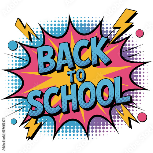 Back to School Burst A Dynamic Comic Book Style Illustration for Education