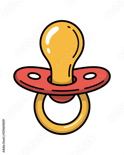 A Pacifier in Simple Cartoon Illustration Comfort for Baby