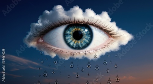 Cloud eye, raining tears