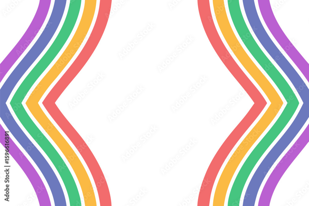 Fototapeta premium Abstract colorful curved stripes on with copy space pattern