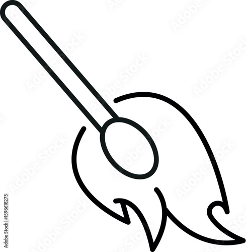 Matchstick Outline Line Icon for Graphic and Web Design, Apps, Adverts, Various Cards